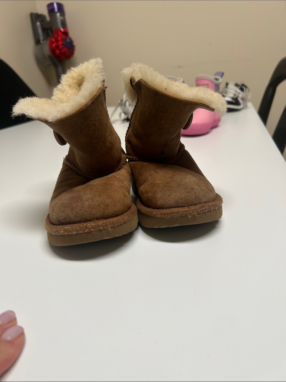Toddler Bailey button Kids Brown Shearling-Lined Winter Boots